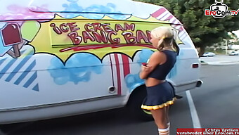 18-Year-Old Blonde Cheerleader Gets Picked Up For Sex In A Car