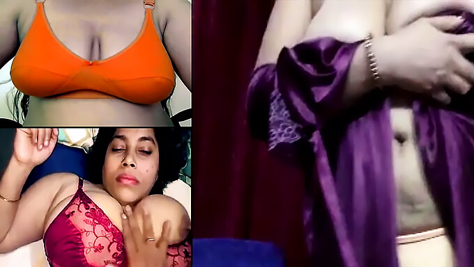 Femme Au Foyer Indienne Avec De Gros Seins Et Des Tétons Durs