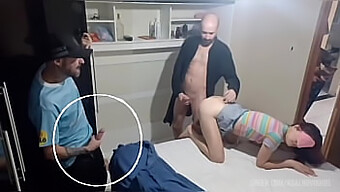 Wife Blindfolded During Sexy Time With Friend Surprises Her Husband.