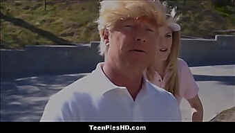 Skinny Teen Alexa Grace Gets A Creampie From A Big Cock In Trump Parody