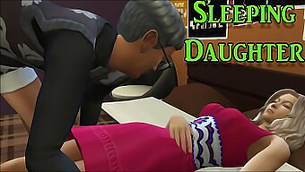 Father And Daughter Engage In Sexual Activity After Watching Her Strip And Masturbate Nearby