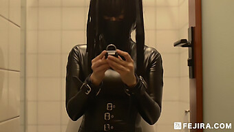 Japanese Girl Masturbates And Experiences Orgasmic Pleasure While Bound In Leather Restraints