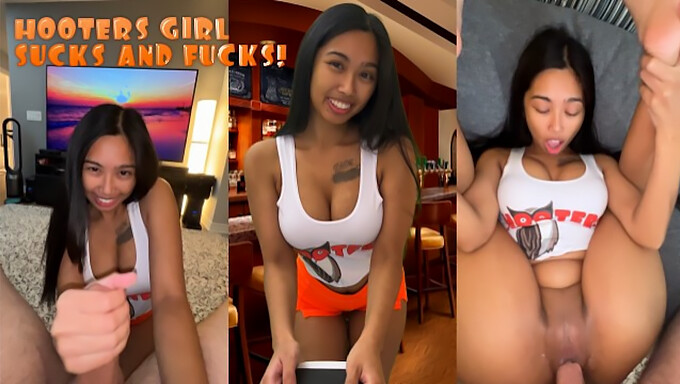 Pov Сзади С Грудастой Официанткой Hooters!