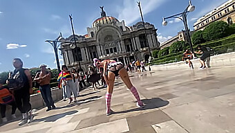 Kissing And Flirting In Cdmx With A Short Skirt During The Pride March