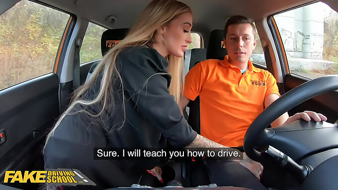 Daisy Lee Enjoys Deepthroat Lessons In Her Driving Instructor'S Car