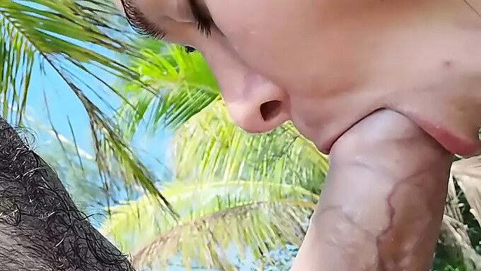 Straight Amateur Sucks Cock In Tropical Setting