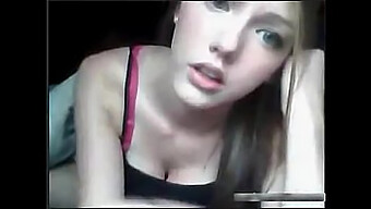 A Young Blonde Performs Solo Play On Webcam