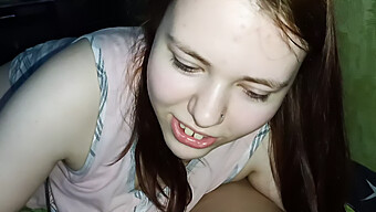 Russian Teen Gets Deepthroat From Her Boyfriend'S Big Cock